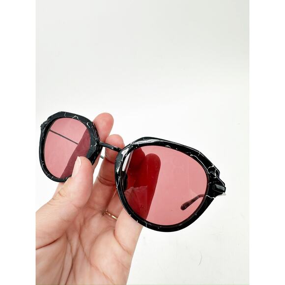 Prada SPR05Y Black Marble Pink Lens‎ Oval 50mm Sunglasses main image 4